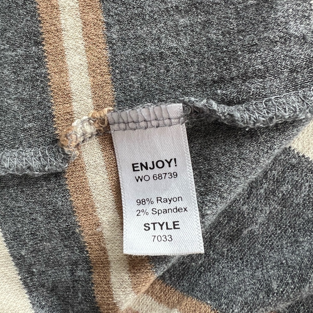 Michael Stars Sleeveless Cowl Neck Striped Bodycon Midi Dress in Heather Gray, S - Picture 6 of 8